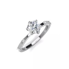 CELESTA Moissanite Diamond - Mon Elinor 2 CARAT Ring (925 Silver with 18K Gold Plating) by Her Jewellery