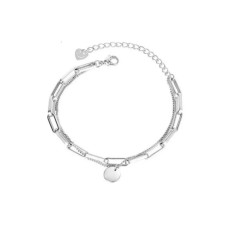 CELOVIS - Lukas Pendant Multi-Chain Bracelet in Silver