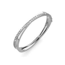 KRYSTAL COUTURE Perfection Bangle Embellished with Swarovski crystals - White Gold/Clear