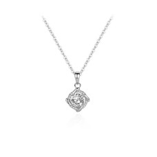 925 Sterling Silver Fashion Simple Windmill Pendant with White Cubic Zirconia and Necklace