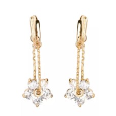 18k Gold Plated Kanon Drop Hoop Earrings