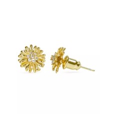 Birth Flower 14k Gold Plated November Chrysanthemum Stud Earrings