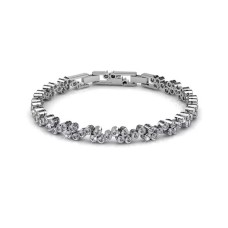 KRYSTAL COUTURE Prestige Bracelet Embellished with Swarovski crystals-White Gold/Clear