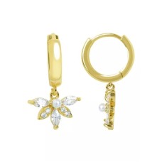 18k Gold Plated Kitiara Drop Hoop Earrings
