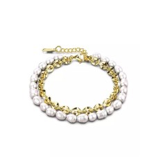 BULLION GOLD Maeve Freshwater Baroque Pearls Layered Bracelet