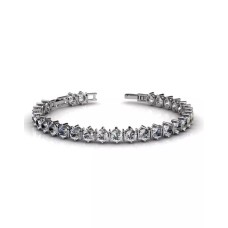 KRYSTAL COUTURE Luxury Bracelet Embellished with Swarovski crystals-White Gold/Clear