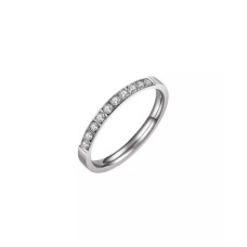 CELOVIS - Diamante Single Band with Zirconia Row Ring (Silver)