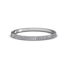 KRYSTAL COUTURE Alexa Bangle Embellished with Swarovski crystals-White Gold/Clear