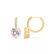 Cupid Heart 14k Gold Plated Suzu Hoop Earrings