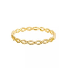 Mikana 14k Gold Plated Hayashi Infinity Bangle Bracelet