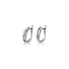 925 Silver Zircon Layered Hoop Earrings JW AR-G5783