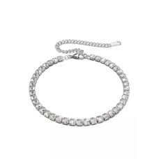 KRYSTAL COUTURE Arena Crystal Tennis Bracelet Embellished with Swarovski® crystals-White Gold/Clear
