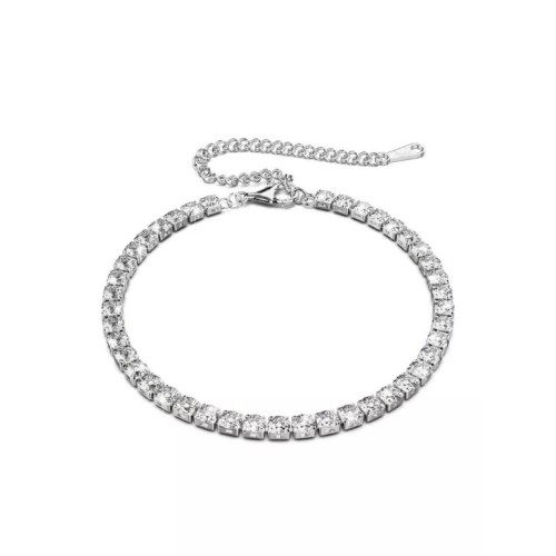 KRYSTAL COUTURE Arena Crystal Tennis Bracelet Embellished with Swarovski® crystals-White Gold/Clear