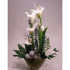 Snow white spades - festive flower bowl (L)