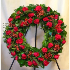 Greek Wreath with red roses (Medium)
