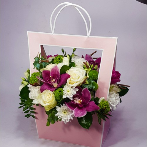 Message of love - flower bag with orchids (Small)