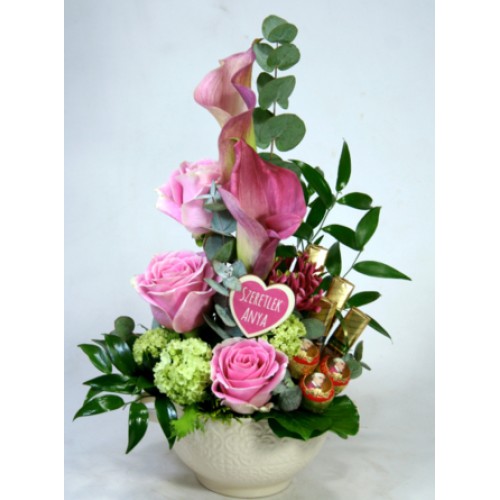 Mother, You Sweet - Flowers with chocolates