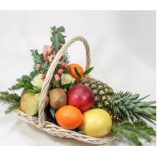 Fruit basket with rose flower bowl (Medium)