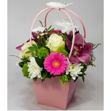 With love to mom! - Flower globe with roses and orchids
