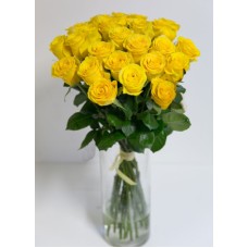 Yellow roses in a round bouquet, made of 60 cm roses (Large)