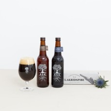 Two ASK beers with pipe and decorations