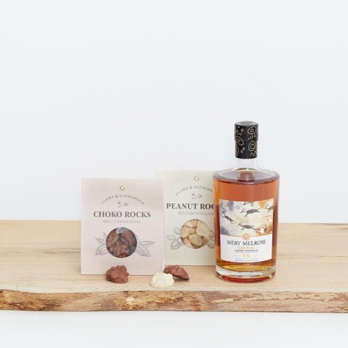 Méry-Melrose, Organic Cognac with peanut and chocolate rocks