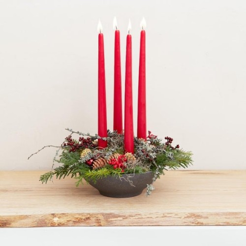 Classic Advent decoration with candlesticks