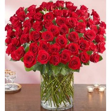 100 Premium Long Stem Red Roses
