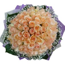 99 Champagne Roses Handbouquet