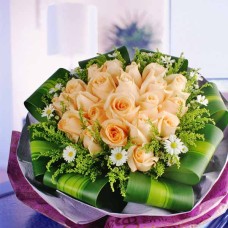 21 Champagne Roses Handbouquet.