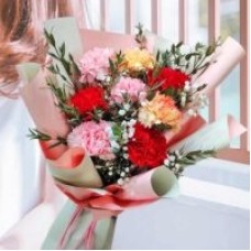 8 Mixed Carnation Handbouquet