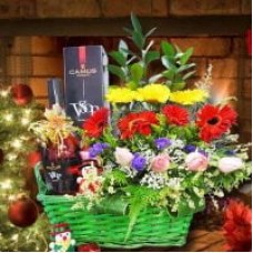 AMUS VSOP Elegance Cognac 70cl & Mixed Flowers Arrangement