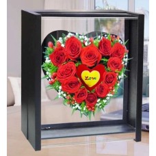 12 Red Roses in Special Standing Box