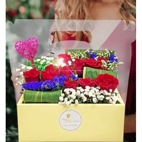 10 Red Roses in Hand Carry Gift Box