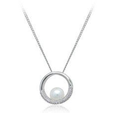 Faux Pearl Cubic Zirconia Necklace