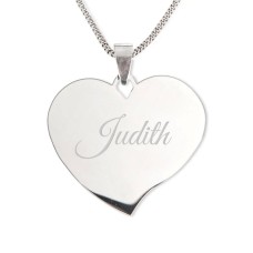 Silver Name Pendant - Heart