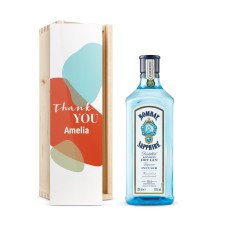 Personalised Gin Gift - Bombay Sapphire - Wooden Case