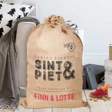 Jute bag from Sinterklaas with name printed