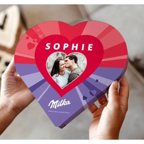 Milka heart with name and picture