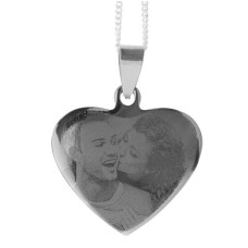 Pendant with Picture - Heart (Rhodium)