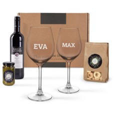 Wine package with engraved glasses (white)