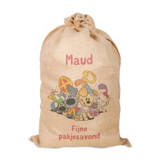 Woezel & Pip jute Santa bag with name printed
