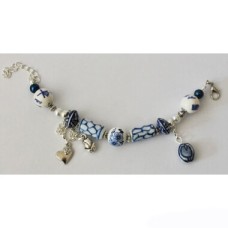 Bracelet AMB 014 delftblue with charms