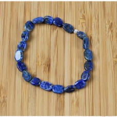 Bracelet lapis lazuli oval beads