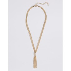 Gold Plated Tassel Drop Necklace