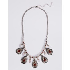 Etched Teardrop Collar Necklace