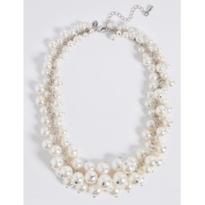 Pearl Effect Cluster Necklace