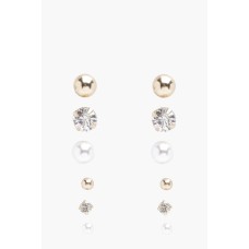 Diamante And Pearl Stud 6 Pack
