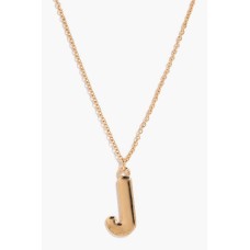 Gold J Initial Charm Necklace