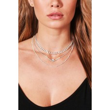 Laura Multi Layered Diamante Chain Choker